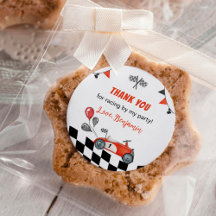 ヴィンテージレッドレースカー1stバースデースタンプ