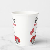 ヴィンテージレッドレースカー2速い男の子バースデーパーティー 紙コップ (右)