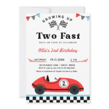 ヴィンテージレッドレースカーTWO高速誕生日