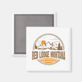 ヴィンテージレッドロッジモンタナマウンテンハイキングデミテリ マグネット (正面/裏面)
