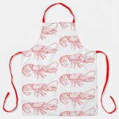 ヴィンテージレッドロブスターオールオーバープリントエプロン エプロン (正面)