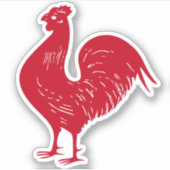 ヴィンテージレッドロングカスタムスター色 シール (正面)