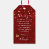 ヴィンテージレッドローズと金ゴールドクラウンお願い ギフトタグ (裏面)