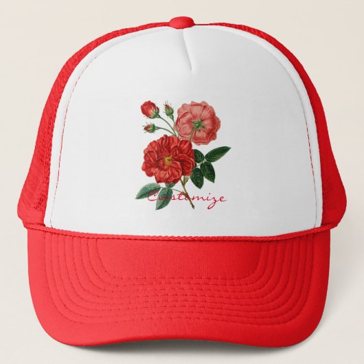 ヴィンテージレッドローズイラストレーションサンダー_コーブ キャップ (正面)