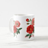 ヴィンテージレッドローズイラストレーションサンダー_コーブ コーヒーマグカップ (正面左)
