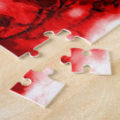 ヴィンテージレッドローズイラストレーションフラワーアート ジグソーパズル (側面)