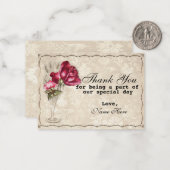 ヴィンテージレッドローズサンキュー ノートカード (正面/裏面インサイチュ)