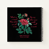 ヴィンテージレッドローズシェイクスピア"ロミオとジュリエット" ノートブック (裏面)