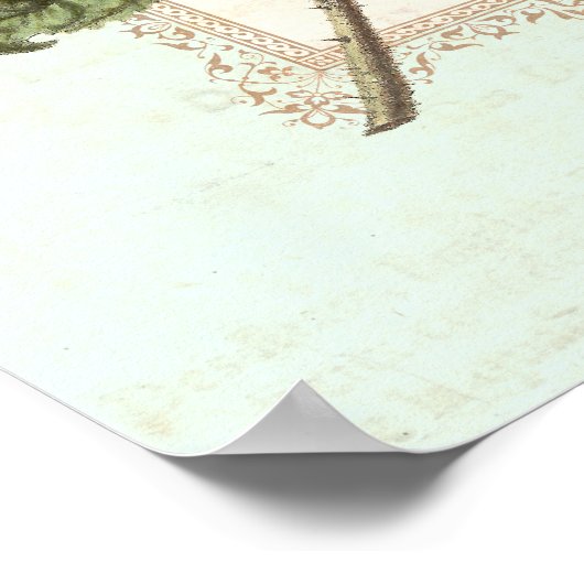 ヴィンテージレッドローズシャビーエレガンス ポスター (角)