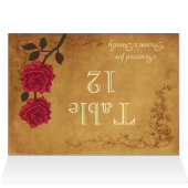 ヴィンテージレッドローズテーブルシーティングネームカード (内部横(上))