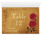 ヴィンテージレッドローズテーブルシーティングネームカード (内部横(下))