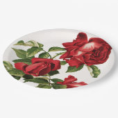 ヴィンテージレッドローズパーティー ペーパープレート (アングル)