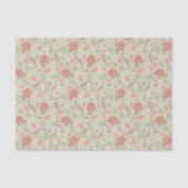 ヴィンテージレッドローズピンクカーネーションMumsフローラ 薄葉紙 (正面)