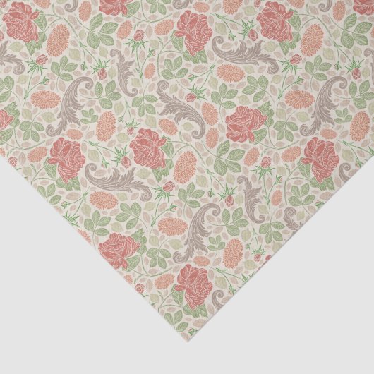 ヴィンテージレッドローズピンクカーネーションMumsフローラ 薄葉紙 (詳細)