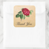 ヴィンテージレッドローズフェイクオンパーチメント スクエアシール (バッグ)