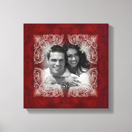 ヴィンテージレッドローズフォトプリント キャンバスプリント (正面)