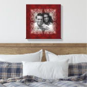 ヴィンテージレッドローズフォトプリント キャンバスプリント (インサイチュ (寝室))