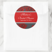 ヴィンテージレッドローズブライダルシャワーシール ラウンドシール (バッグ)