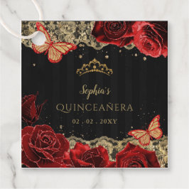 ヴィンテージレッドローズブラック金ゴールドレースキンセアニラ フェイバータグ