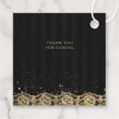 ヴィンテージレッドローズブラック金ゴールドレースキンセアニラ フェイバータグ (裏面)