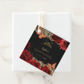 ヴィンテージレッドローズブラック金ゴールドレースキンセアニラ フェイバータグ (インサイチュ)