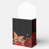 ヴィンテージレッドローズブラック金ゴールドレースキンセアニラ フェイバーボックス (オープン)