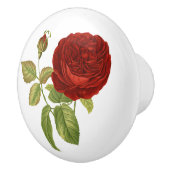 ヴィンテージレッドローズボタニカル セラミックノブ (右)