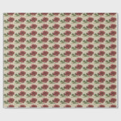 ヴィンテージレッドローズラッピング紙 ラッピングペーパー (フラット)