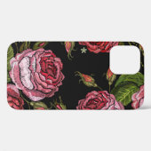 ヴィンテージレッドローズ刺繍模様 Case-Mate iPhoneケース (裏面 (横))