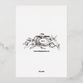 ヴィンテージレッドローズ縁ど結婚s 箔招待状 (裏面)