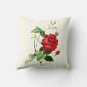 ヴィンテージレッドローズ装飾用クッション クッション (裏面)