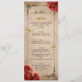 ヴィンテージレッドローズ金ゴールドエレガントブラックウォーター色 メニュー (正面)