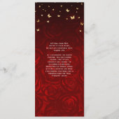 ヴィンテージレッドローズ金ゴールドエレガントブラックウォーター色 メニュー (裏面)