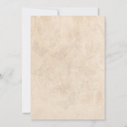 ヴィンテージレッドローズ金ゴールドキンセエレガントーニェラ 招待状 (裏面)