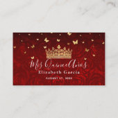 ヴィンテージレッドローズ金ゴールドクラウンエスエレガントコート プレイスカード (裏面)