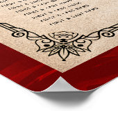 ヴィンテージレッドローズ金ゴールドクラウンフローラ座席表 ポスター (角)