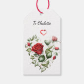 ヴィンテージレッドローズ ギフトタグ (正面)
