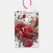 ヴィンテージレッドローズ ギフトタグ (正面)