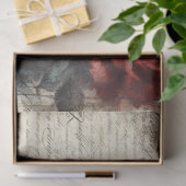 ヴィンテージレッドローズ&ボタニカルコラージデクページ 薄葉紙 (ギフト)