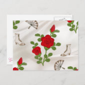 ヴィンテージレッドローズ ポストカード (正面/裏面)
