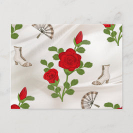 ヴィンテージレッドローズ ポストカード
