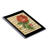 ヴィンテージレッドローズ&ミュージック ノートブック (右側)