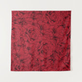 ヴィンテージレッドローゼエレガンス タペストリー (正面(横))