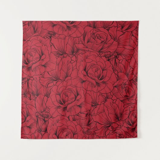 ヴィンテージレッドローゼエレガンス タペストリー (正面)