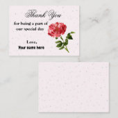 ヴィンテージレッドローゼサンキュー ノートカード (正面/裏面)