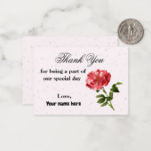 ヴィンテージレッドローゼサンキュー ノートカード (正面/裏面インサイチュ)