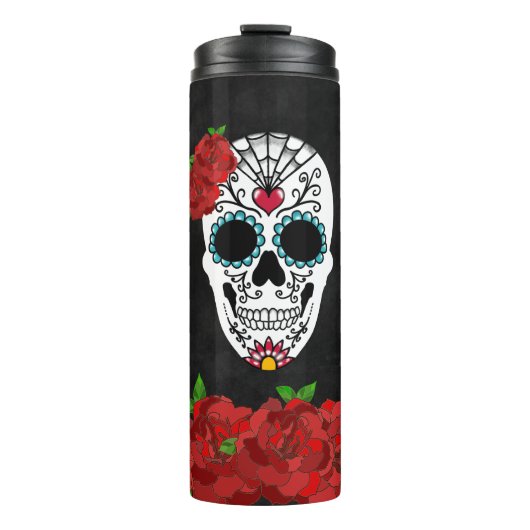 ヴィンテージレッドローゼズシュガースカル タンブラー (正面)