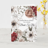 ヴィンテージレッドローゼフラワーズウォーター色ブライダルシャワー カード (黄色い花)