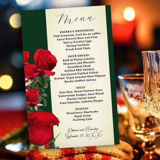 ヴィンテージレッドローゼメニューテンプレート