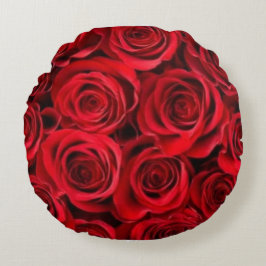 ヴィンテージレッドローゼラウンドピロー ラウンドクッション